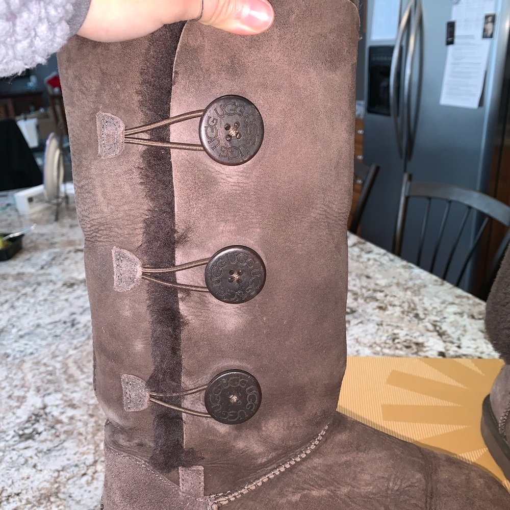 Chocolate Triple Bailey Button Uggs - image 3